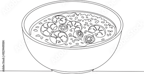 Elegant continuous line drawing of traditional american cajun gu
