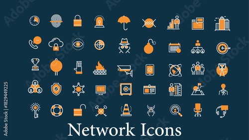 A complete set of lock and security icons including computer file lock, room lock, unlock, call, world, group friends boom, and cup. Clean, modern vector icons for digital and physical security.