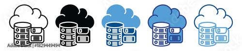 Database icon set multiple style collection