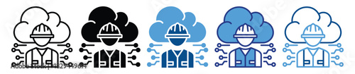 Engineer icon set multiple style collection