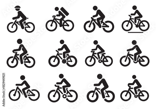 silhouettes of bicycle riders in motion