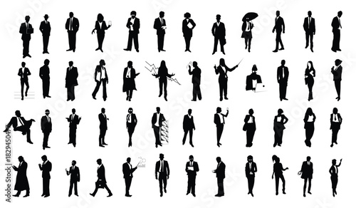 Silhouettes of People in Different Professions