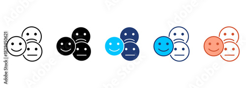 Emotion Faces Icon Set Multiple Style Collection