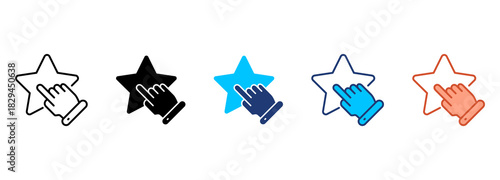 Rate Star Icon Set Multiple Style Collection