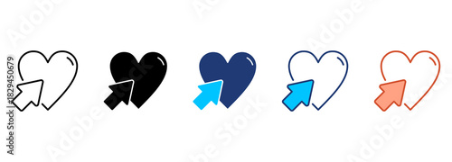 Heart Feedback Icon Set Multiple Style Collection