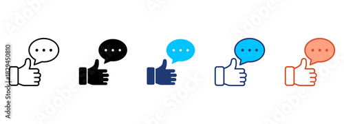 Like Comment Icon Set Multiple Style Collection