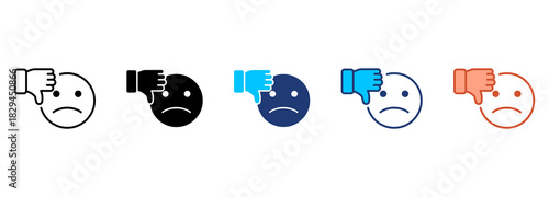 Dislike Feedback Icon Set Multiple Style Collection