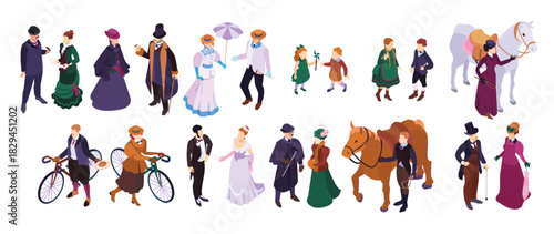 Victorian Fashion Characters Set