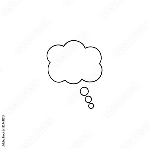 Hand drawn speech bubble. Hand drawn thinking cloud line vector illustration