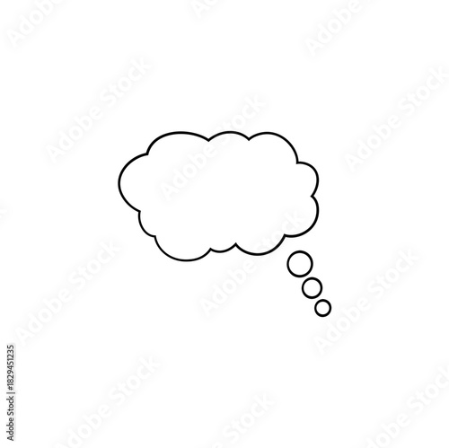 Hand drawn speech bubble. Hand drawn thinking cloud line vector illustration