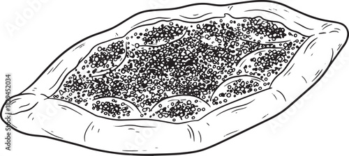 Hand-Drawn Lebanese Manakish: A Delicious Middle Eastern Savory