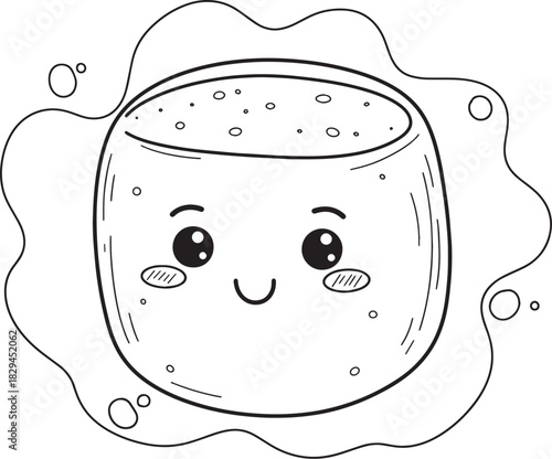 Adorable marshmallow character illustration with cheerful expres