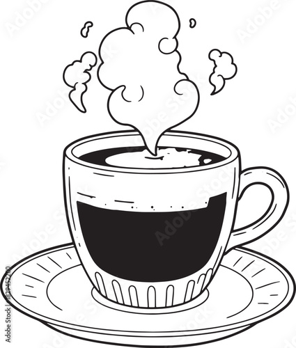 Captivating espresso shot with rising steam isolated for simple