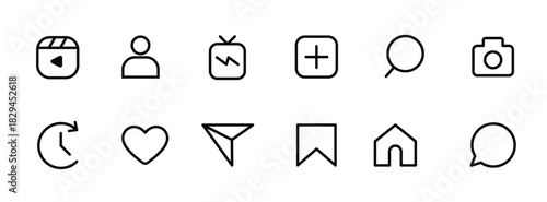 social media flat icons set notification speech bubble