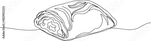 Elegant continuous line drawing of a traditional moroccan b'stil