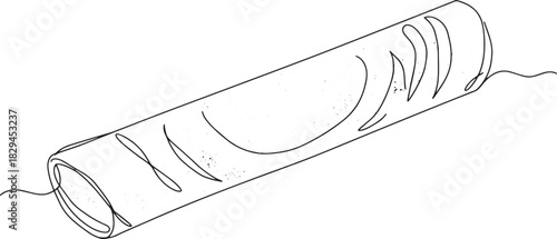 Minimalist single continuous line drawing of a dosa, South India