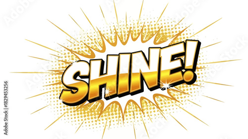 Shine comic speech bubble with starburst effect.