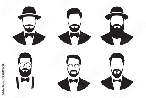 Stylish Men's Portraits in Classic Silhouette