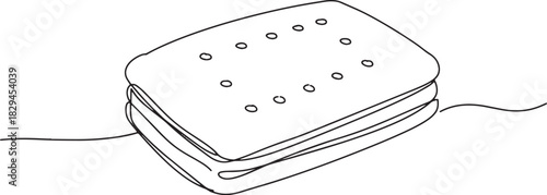 Minimalist illustration of a rectangular sandwich cookie in blac