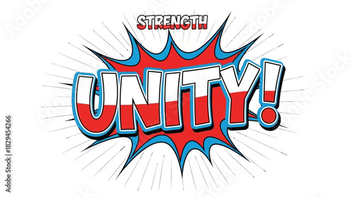 Unity and Strength Comic Book Style Illustration.
