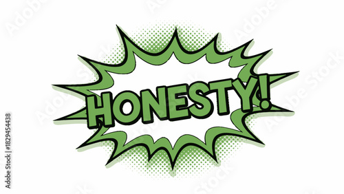 Honesty Word Comic Book Style Explosion.