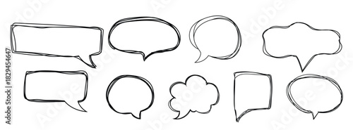 speech bubble frame scribble fast hand drawing pent