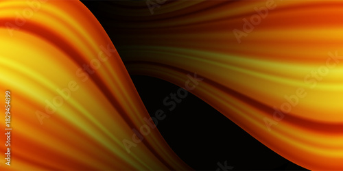 Black and orange modern abstract background with yellow glowing movement and high-speed light effect. Vector illustration