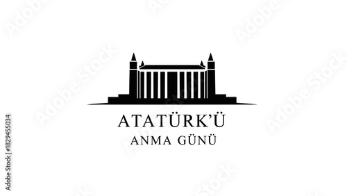 Ataturk Anma Gunu Commemoration Day Monument Silhouette.