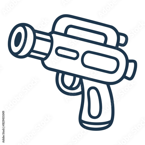 Minimal Line Art of Futuristic Toy Ray Gun