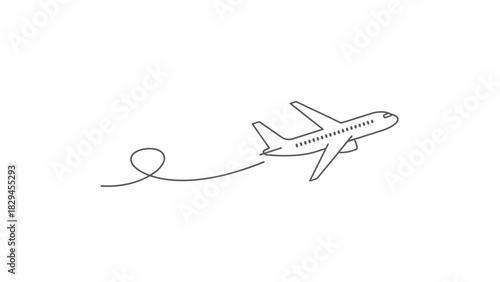 Airplane travel path doodle drawing hand drawn sketch vector illustration.