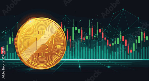 Bitcoin cryptocurrency chart with vibrant colors shows potential investment opportunities in the digital currency market today