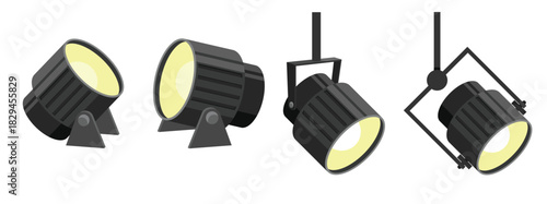 Set of spotlight vector illustration