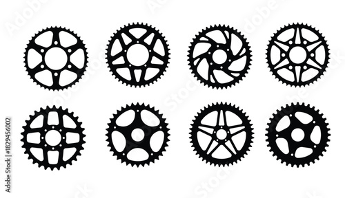  sprocket wheel vector bicycle parts silhouette vector