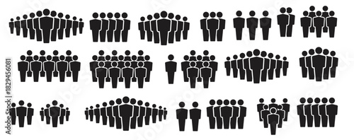team icons set people group of people icons vector 