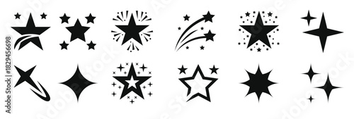 Star collection.Star logo collection.Modern simple flat style.