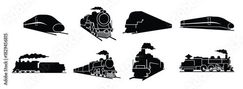 train icons set