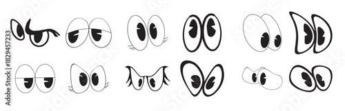 The eye cartoon vintage Bundle set vector image.
