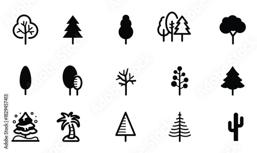 tree icons with white background