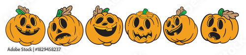 The Pumpkin jack o lantern for halloween or holiday concept.