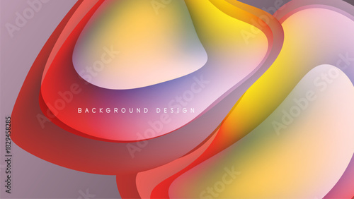 Abstract flowing shapes, vibrant colors blend. Dynamic composition over dark background. Modern design element, smooth gradients present.