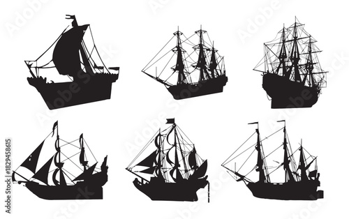 the set of the ship silhouette collection