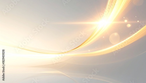 Abstract golden light waves on bright background elegant modern design for presentation digital art or decoration.
