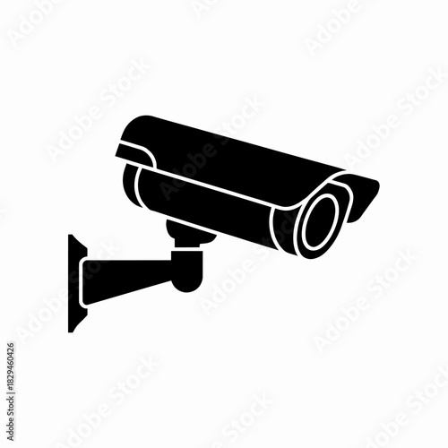 Security Camera Icon Vector Illustration Simple Surveillance System Technology and Safety Device for Monitoring and Protection