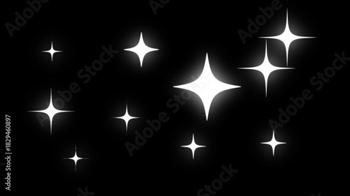 Sparkling stars Shine animation. Starlight, twinkling Stars effect, blinking light effect on transparent green background. Twinkle star glitter sparkle, Twinkling.  abstract, art, background, banner, 