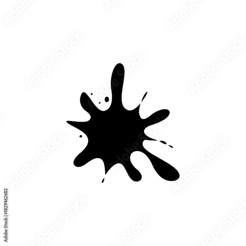 Black ink blots spot. Paint ink splatter vector illustration