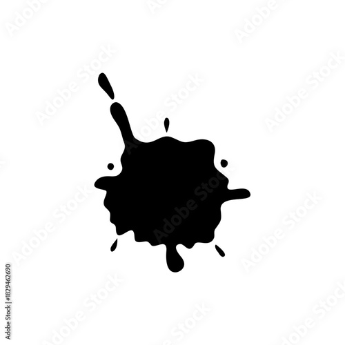 Black ink blots spot. Paint ink splatter vector illustration