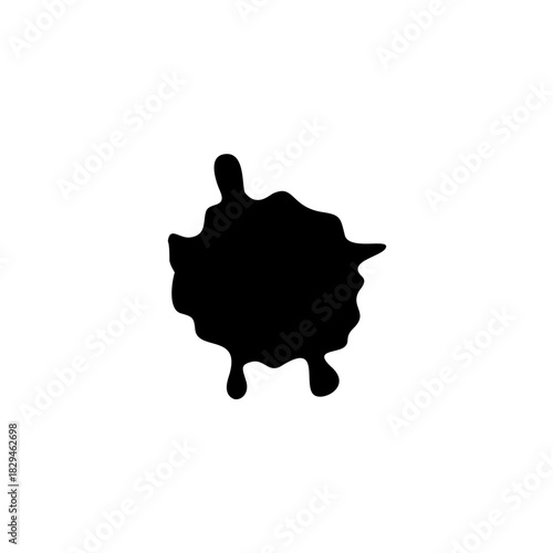 Black ink blots spot. Paint ink splatter vector illustration