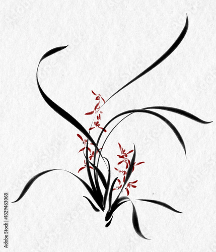 난 수묵담채화 : Orchid Ink Wash Painting