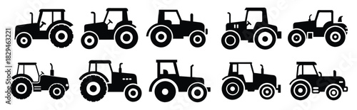 Trucktor Vector Silhouette Set | High-Quality Farming & Agriculture Graphics