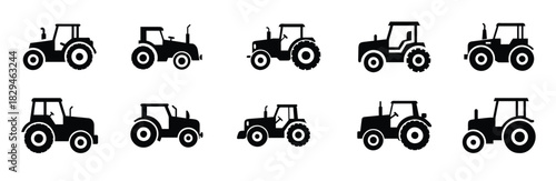 Trucktor Vector Silhouette Set | High-Quality Farming & Agriculture Graphics